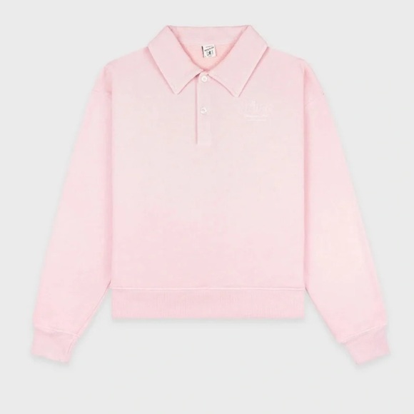 Sporty & Rich Tops - SPORTY & RICH x Prince Racquet and Health Club Polo in Baby Pink/White Sz XS